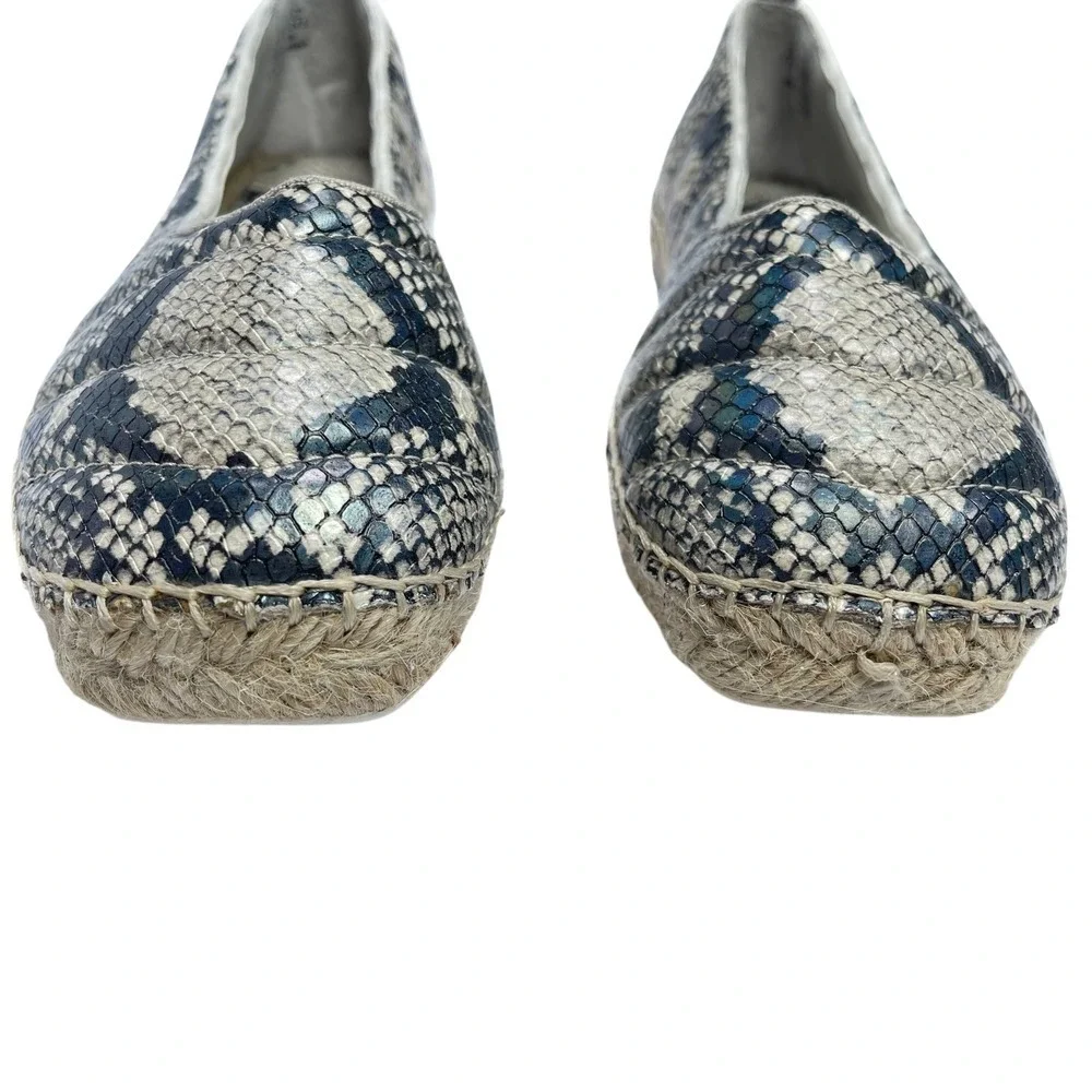 Franco Sarto Womens Kiya Espadrille Snakeskin Platform‎ Slip Ons Square Toe 7.5